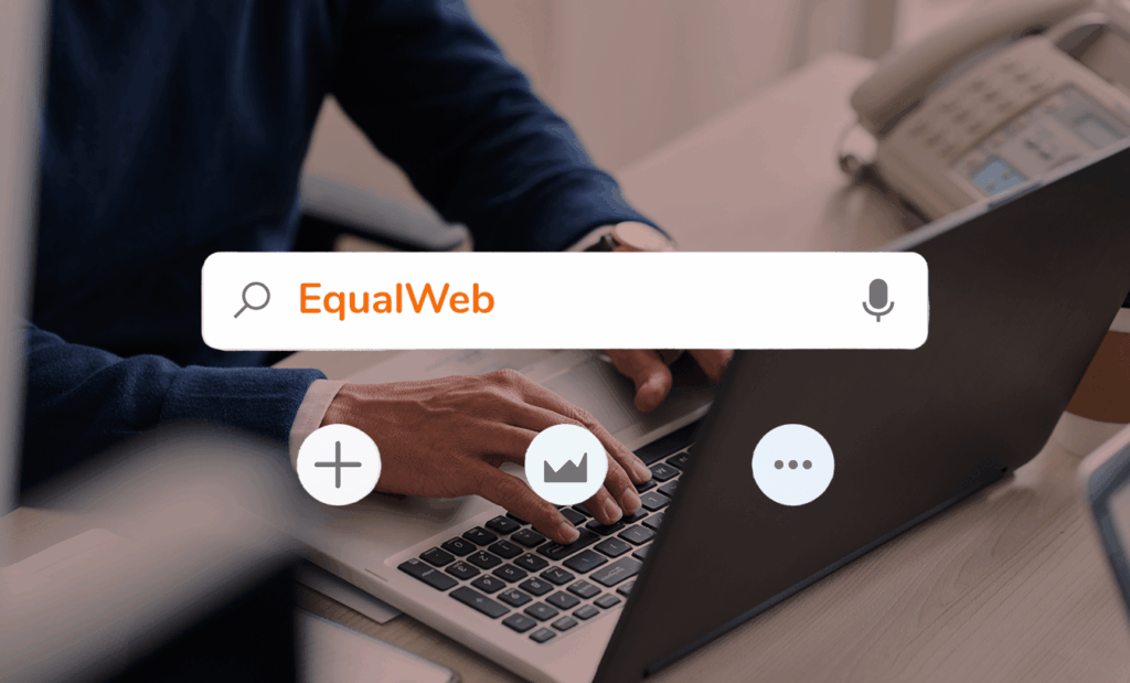 acessível. Na imagem podemos observar a barra de pesquisa do google com a palavra Equalweb escrita dentro da caixa de pesquisa.